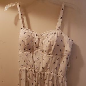White juniors anchor print dress, Large